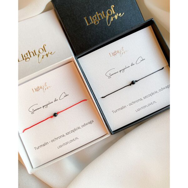 Bransoletka z turmalinem na szczęście regulowana