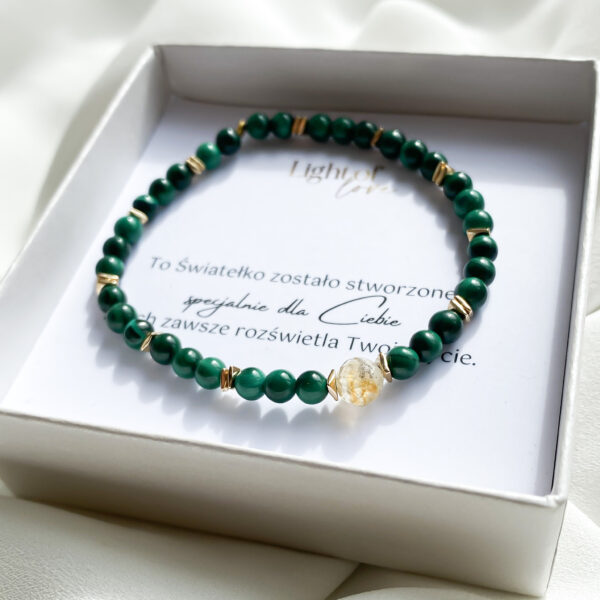Bransoletka z malachitu, cytrynu i hematytu